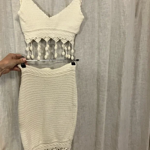 Capittana Crochet Cream Top and Skirt Set - Picture 3 of 5